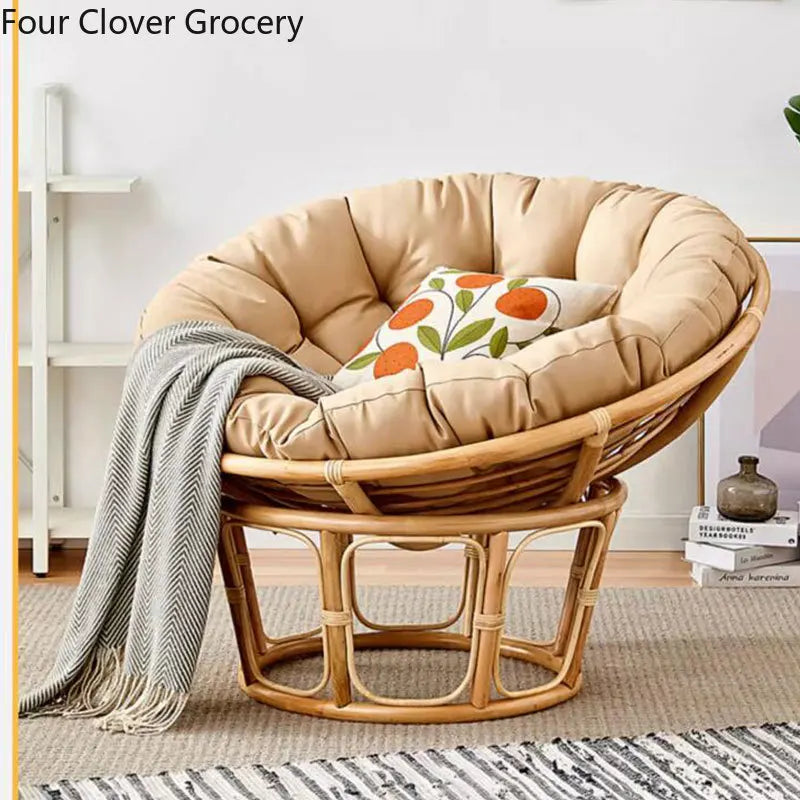 Coussin de siõ¹ge rond en rotin de coton doux, coussin de canap¹È de jardin, oreiller d'oeuf, int¹Èrieur, ext¹Èrieur, dark grey, 90x90cm