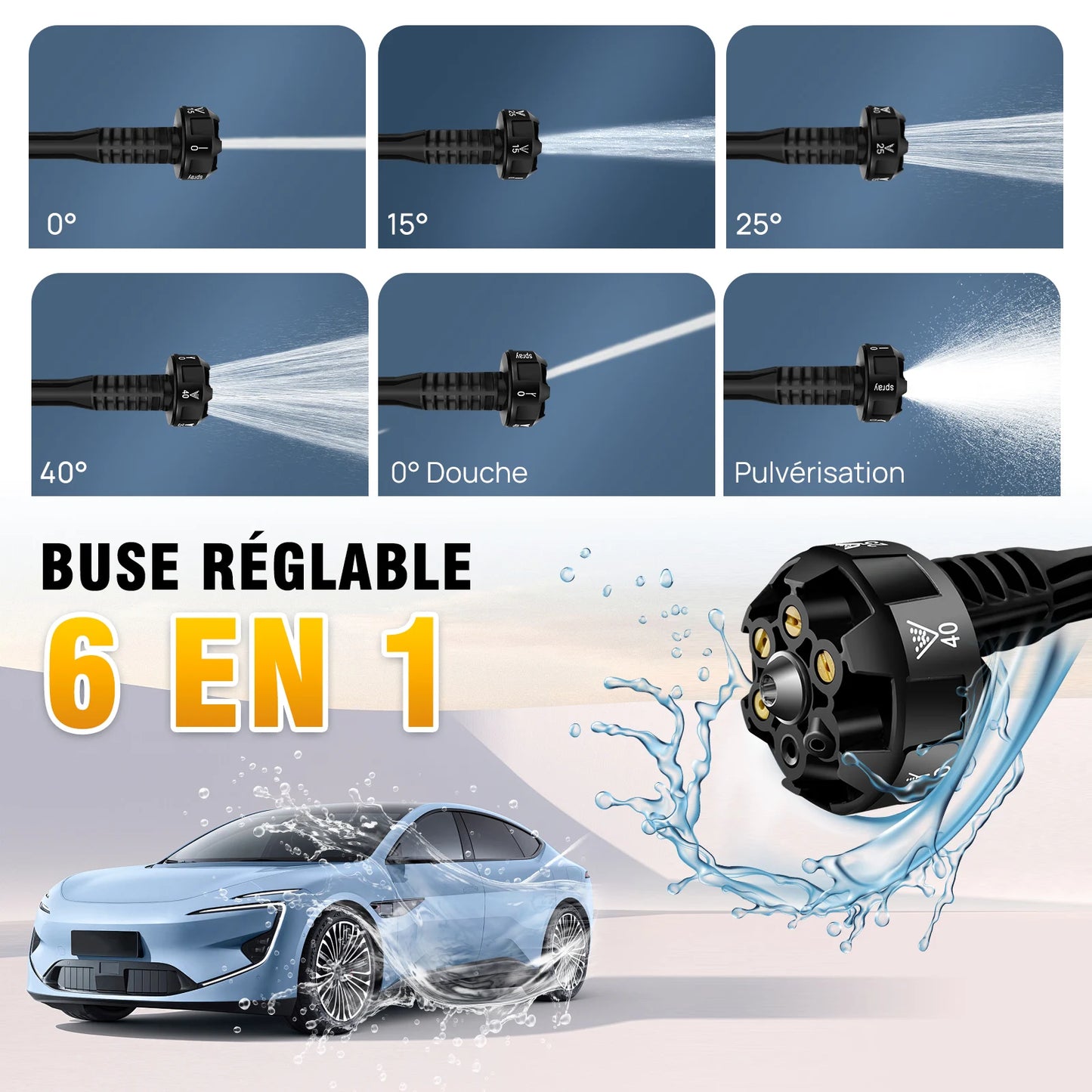 sans fil Nettoyeur haute pression portable voiture ¨¦lectrique nettoyeur 3.0ah jardin plancher batterie, 150bar
