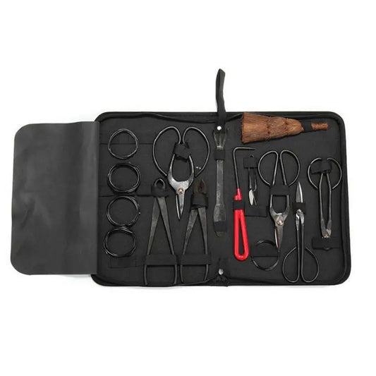 Ensemble d'outils en acier au carbone pour bonsa?, kit de ciseaux multifonctions, outils de taille de jardin, ¹Ètui en nylon, outils de style bonsa?, 10 piõ¹ces