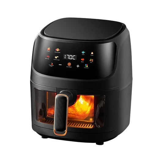 Friteuse ½Ç air intelligente avec ¹Ècran LCD, 1400W, 8L, grande capacit¹È, sans huile, four pour frire des frites et grill¹Èes jetables
