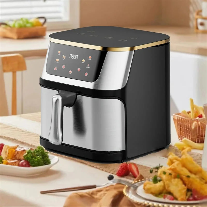 Friteuse ½Ç air ¹Èlectrique de grande capacit¹È, four ½Ç air multifonction, ¹Ècran tactile LED, haute temp¹Èrature, visuel, acier inoxydable, 12L, 210 ¡Í