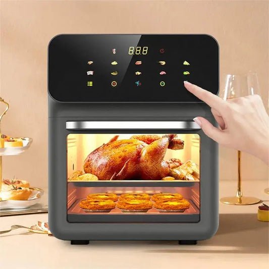 Friteuse ½Ç air ¹Èlectrique sans huile de grande capacit¹È, cuisine domestique automatique, four ½Ç convection de cuisson ½Ç 360 ¡«, friteuse profonde sans huile, 12L