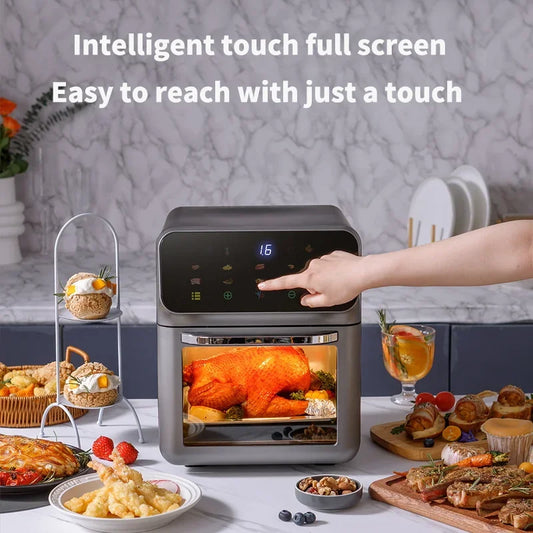 Friteuse ½Ç air ¹Èlectrique sans huile de grande capacit¹È, cuisine domestique automatique, four ½Ç convection de cuisson ½Ç 360 ¡«, friteuse profonde sans huile, 12L