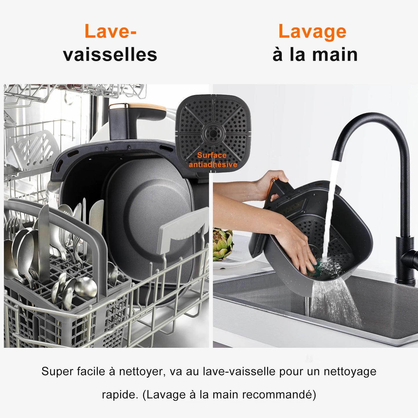 Friteuse ½Ç air sans huile - 5,5L - 1700W - Temp¹Èrature r¹Èglable - FenÄÇtre visible