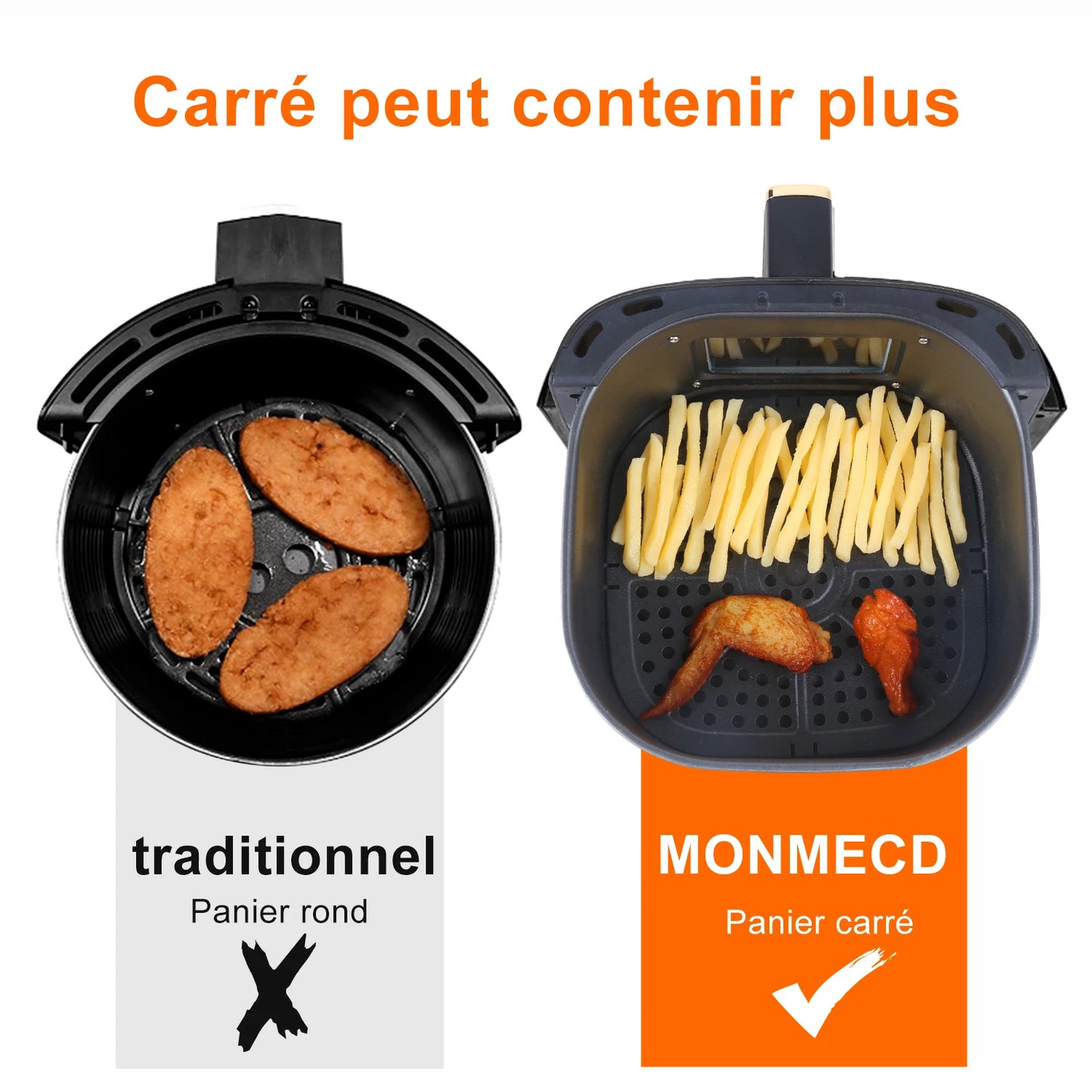 Friteuse ½Ç air sans huile - 5,5L - 1700W - Temp¹Èrature r¹Èglable - FenÄÇtre visible
