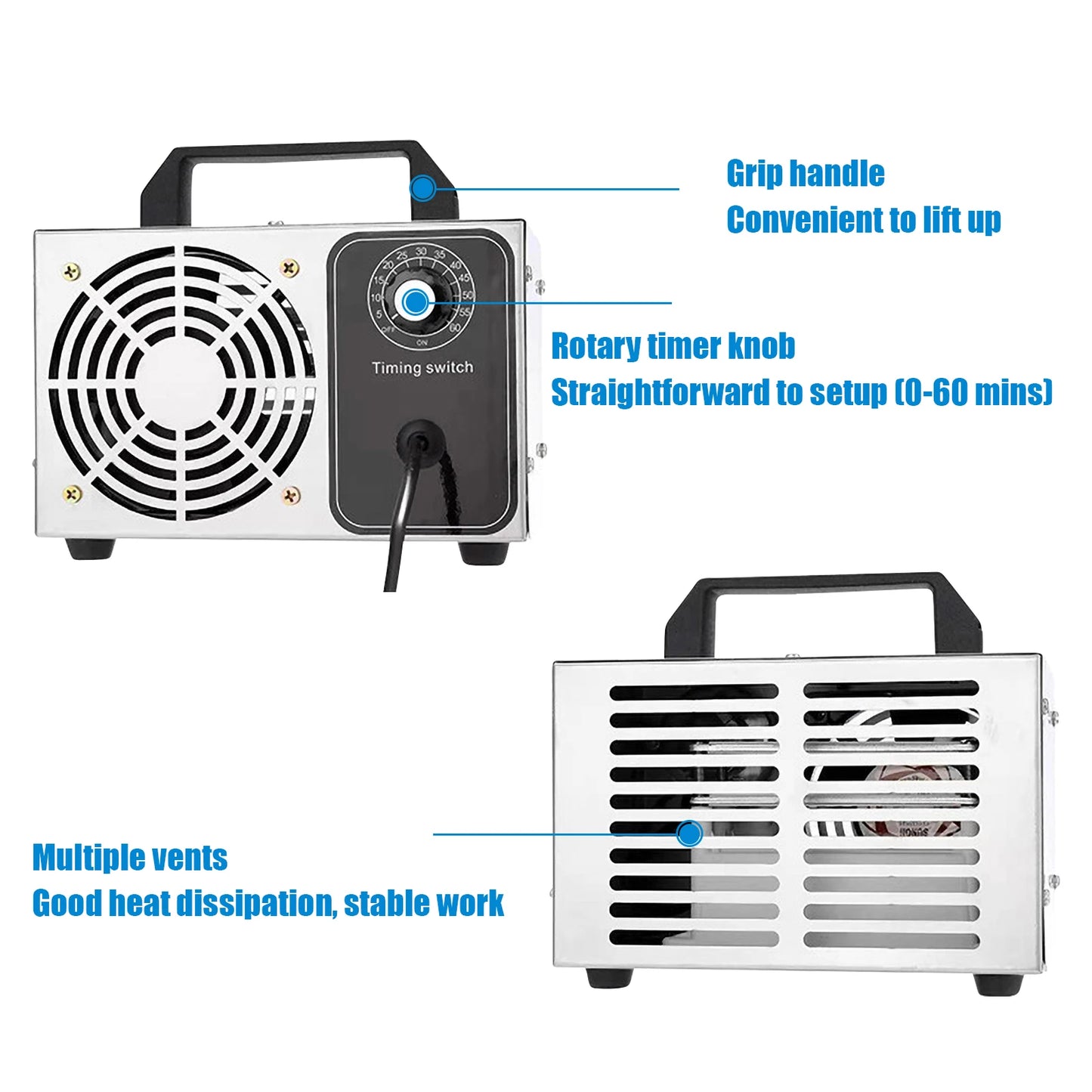 G¹Èn¹Èrateur d'ozone 32, supporter ficateur d'air O3, d¹Èsodorisant d'air pour la maison, la cuisine, le bureau, la voiture