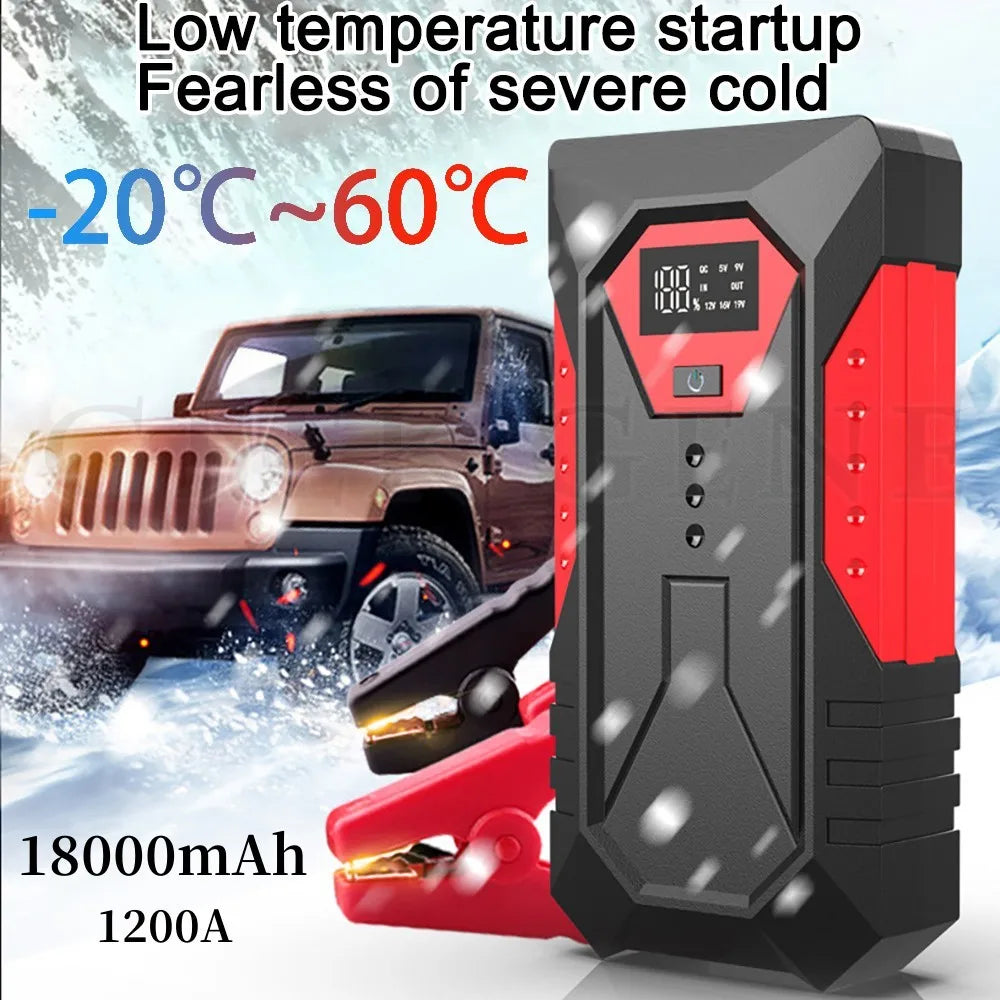 Démarreur de voiture pour diabétique, banque d'alimentation portable, booster de batterie de voiture, dispositif de démarrage de voiture pour GOLD 6.0L Diesel 4.0L, 12V, 18000mAh