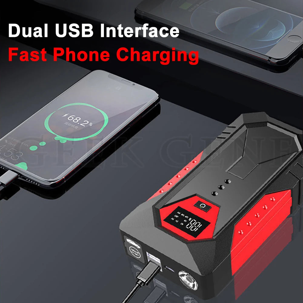 Démarreur de voiture pour diabétique, banque d'alimentation portable, booster de batterie de voiture, dispositif de démarrage de voiture pour GOLD 6.0L Diesel 4.0L, 12V, 18000mAh