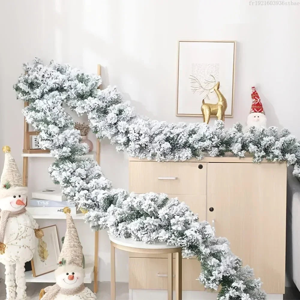 Guirxi¹Èt¹È Blanche en Rotin et Velours pour Arbre de No?l, D¹Ècoration Festive, Chemin¹Èe, Escalier, Porte, Jardin, Cour, 1.8m