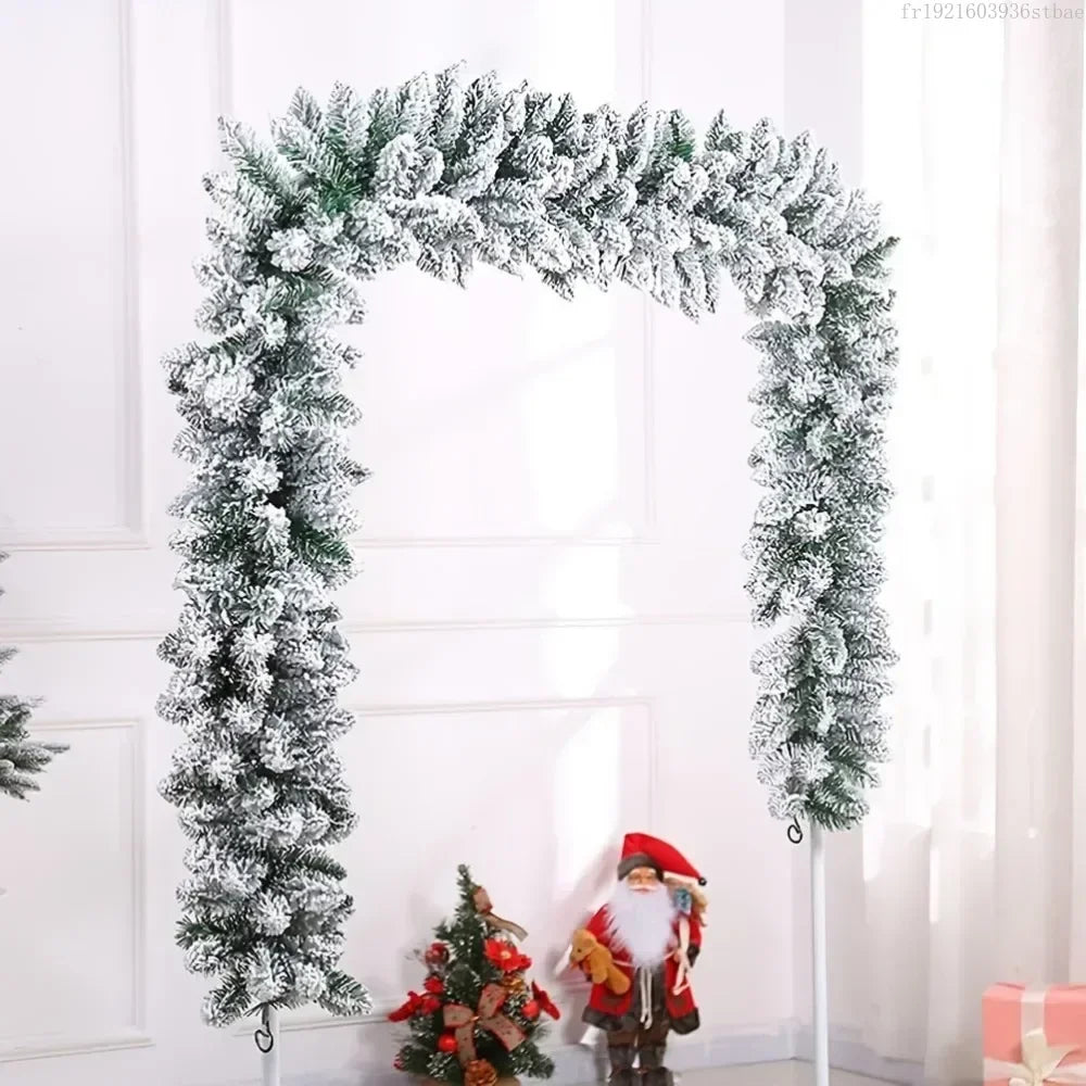 Guirxi¹Èt¹È Blanche en Rotin et Velours pour Arbre de No?l, D¹Ècoration Festive, Chemin¹Èe, Escalier, Porte, Jardin, Cour, 1.8m