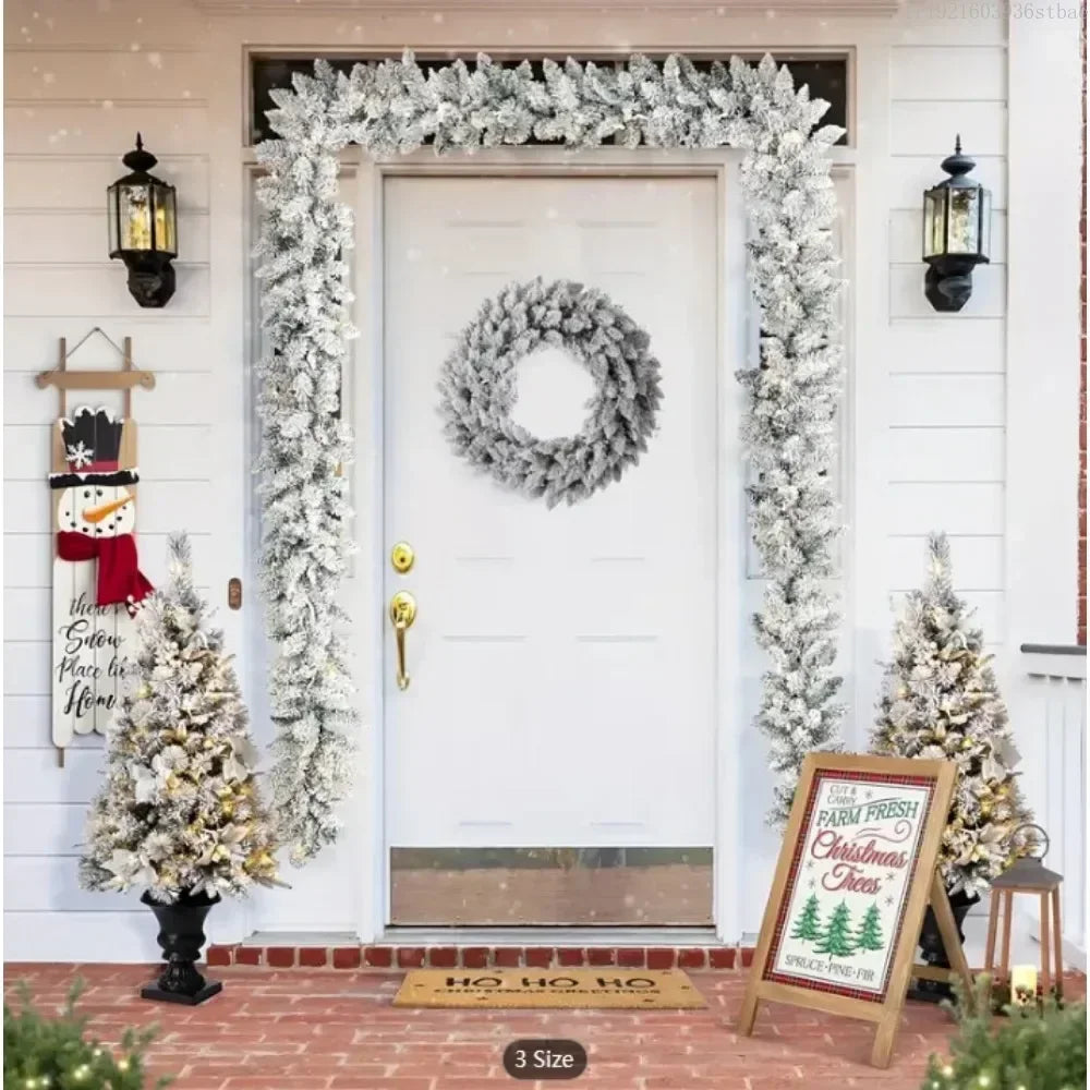 Guirxi¹Èt¹È Blanche en Rotin et Velours pour Arbre de No?l, D¹Ècoration Festive, Chemin¹Èe, Escalier, Porte, Jardin, Cour, 1.8m