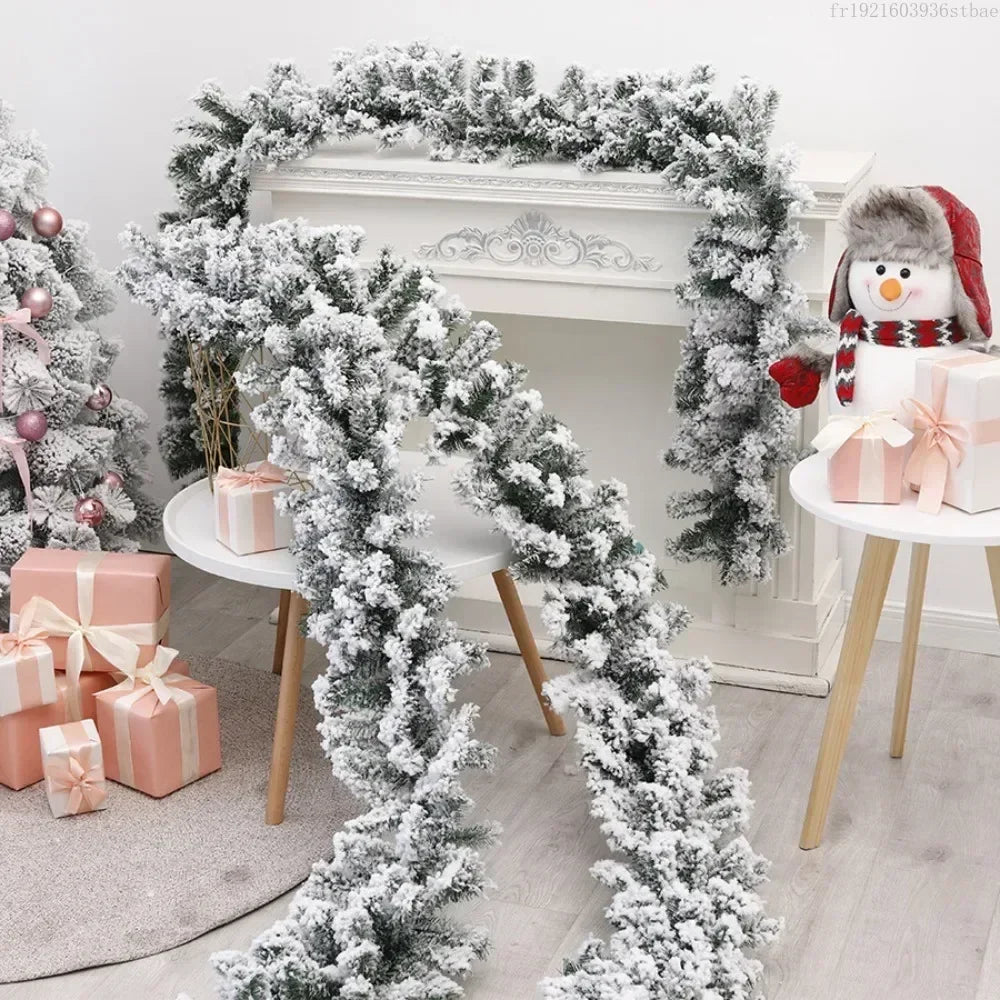 Guirxi¹Èt¹È Blanche en Rotin et Velours pour Arbre de No?l, D¹Ècoration Festive, Chemin¹Èe, Escalier, Porte, Jardin, Cour, 1.8m