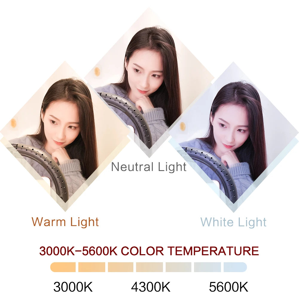 SH 10 pouces 26cm Led Ring Light ¨¦clairage de photographie avec tr¨¦pied support Usb Charge Selfie Led lampe pour Streaming vid¨¦o