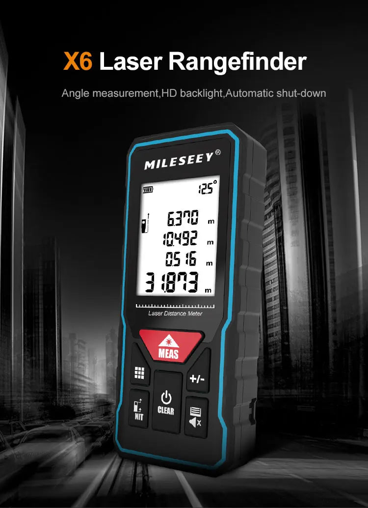 M¨¨tre ruban laser X6 60M, t¨¦l¨¦m¨¨tre professionnel avec affichage d'angle pour bricolage, d¨¦coration, construction