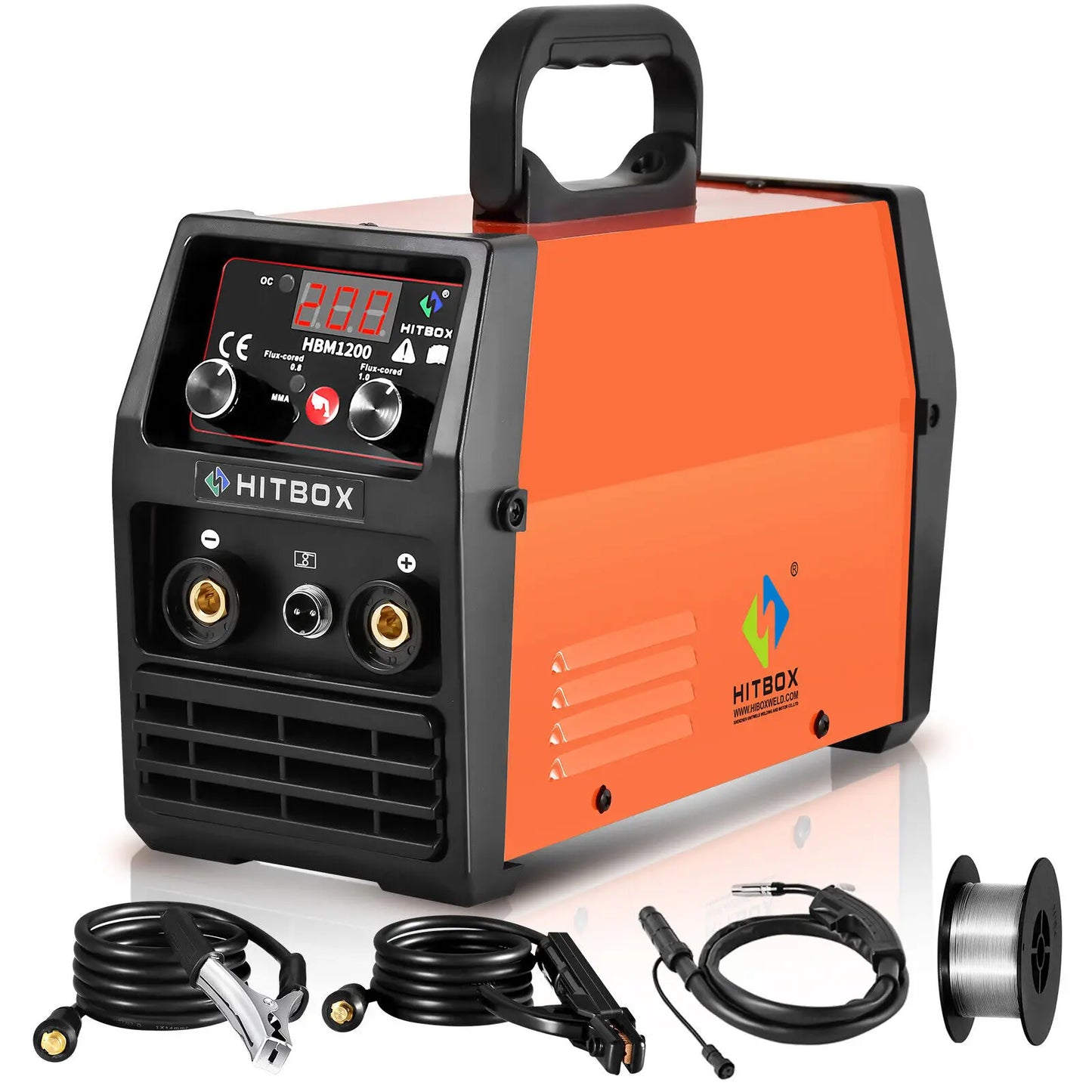 Machine ¨¤ souder semi-automatique 3 en 1, soudeur ¨¤ onduleur synergique sans gaz, p¨¦riph¨¦rique Tig Argon, 110V, 220V, HBM1200