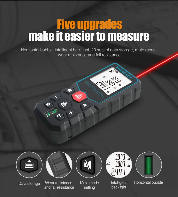 Télémètre Laser X5 лазерная рулетка Laser finder Numérique Télémètre Laser Laser Mètre Ruban à Mesurer Laser，40m