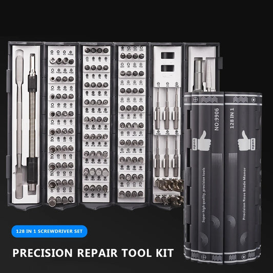 Jeu de tournevis de pr¹Ècision 128 en 1, embouts Torx magn¹Ètiques, portable, professionnel, ensemble d'outils de r¹Èparation ¹Èlectronique