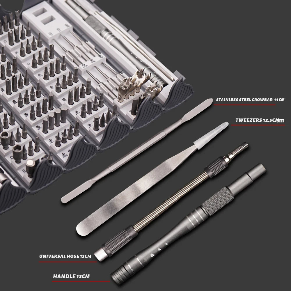 Jeu de tournevis de pr¹Ècision 128 en 1, embouts Torx magn¹Ètiques, portable, professionnel, ensemble d'outils de r¹Èparation ¹Èlectronique
