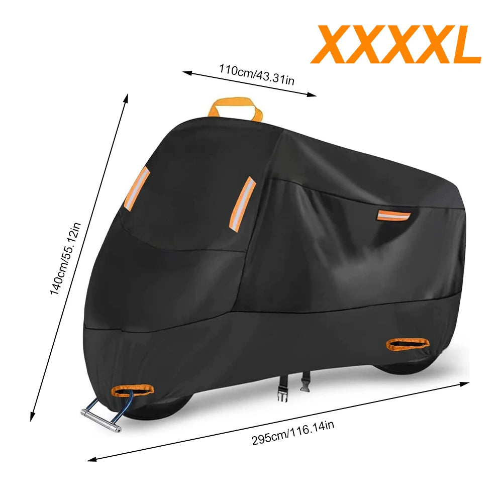 Juste de moto toutes saisons Protection ext¨¦rieure universelle ¨¦tanche contre les d¨¦bris de poussi¨¨re Protection UV 210D optique XXXXL Oxford