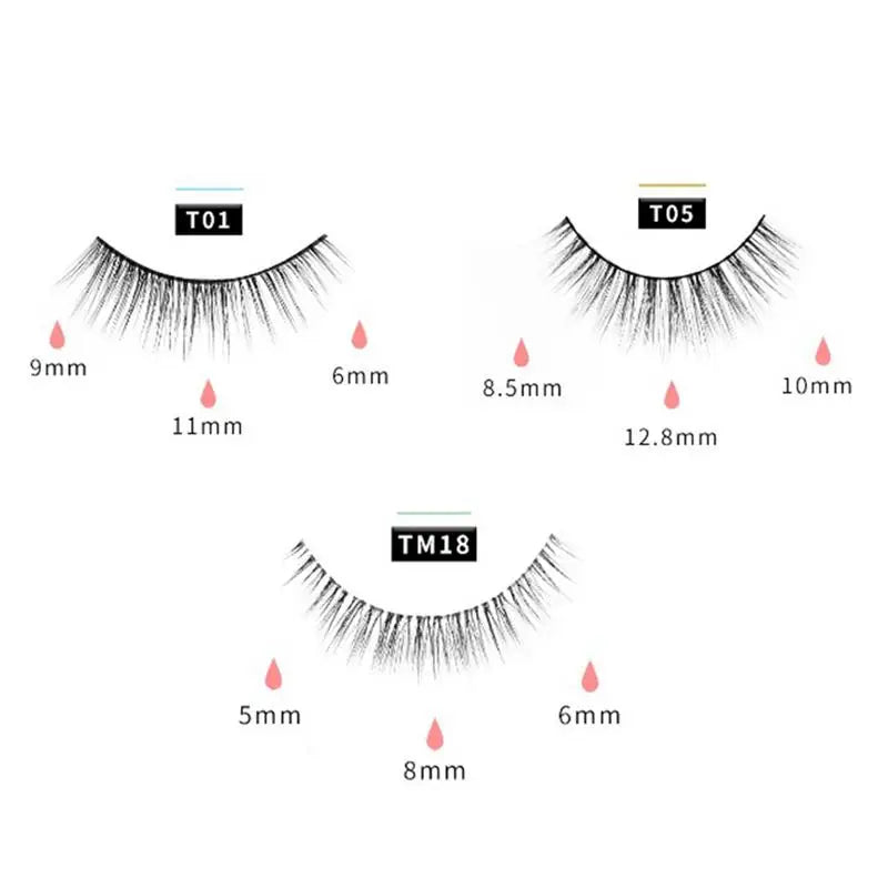 Kit de cils magn¹Ètiques d'aspect naturel avec applicateur, sans colle n¹Ècessaire, extension pour des yeux plus grands et plus brillants, 6 piõ¹ces/ensemble