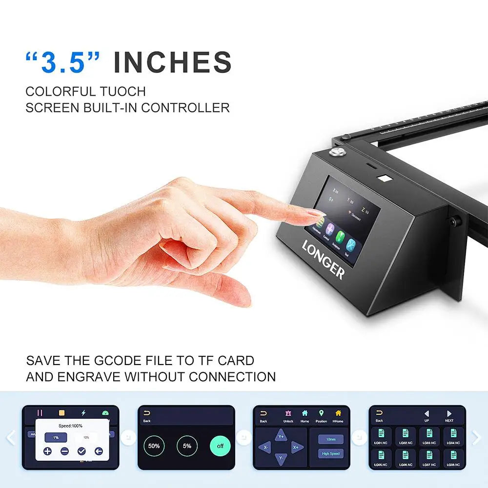Graveur Laser RAY5 10W, Spot Laser 0.06x0.06mm, ¹Ècran Tactile, Carimplant¹È Hors Ligne, Chipset 32 Bits, Connexion WiFi