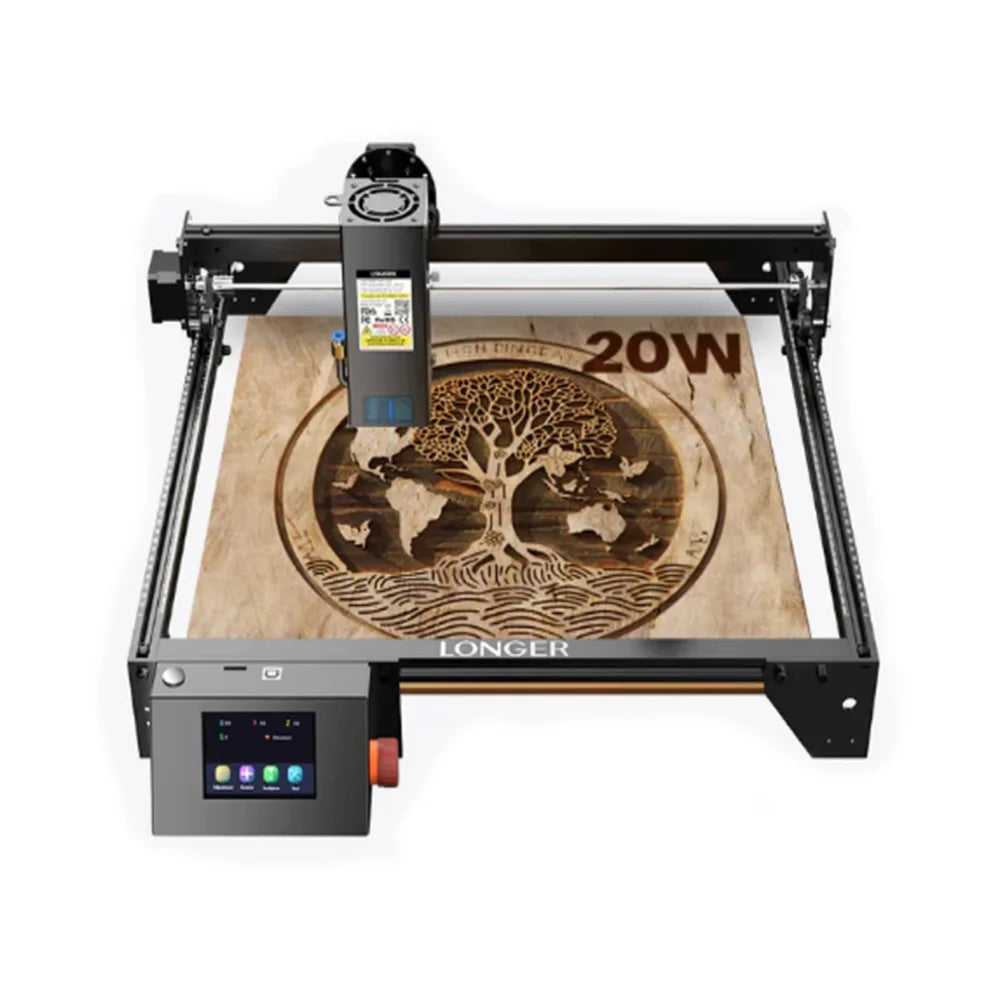Graveur Laser avec Écran Tactile, Chipset 32 Bits, Connectivité WIFI, Machine de Découpe et de Gravure par Points, 20W, 0.08x0.1mm
