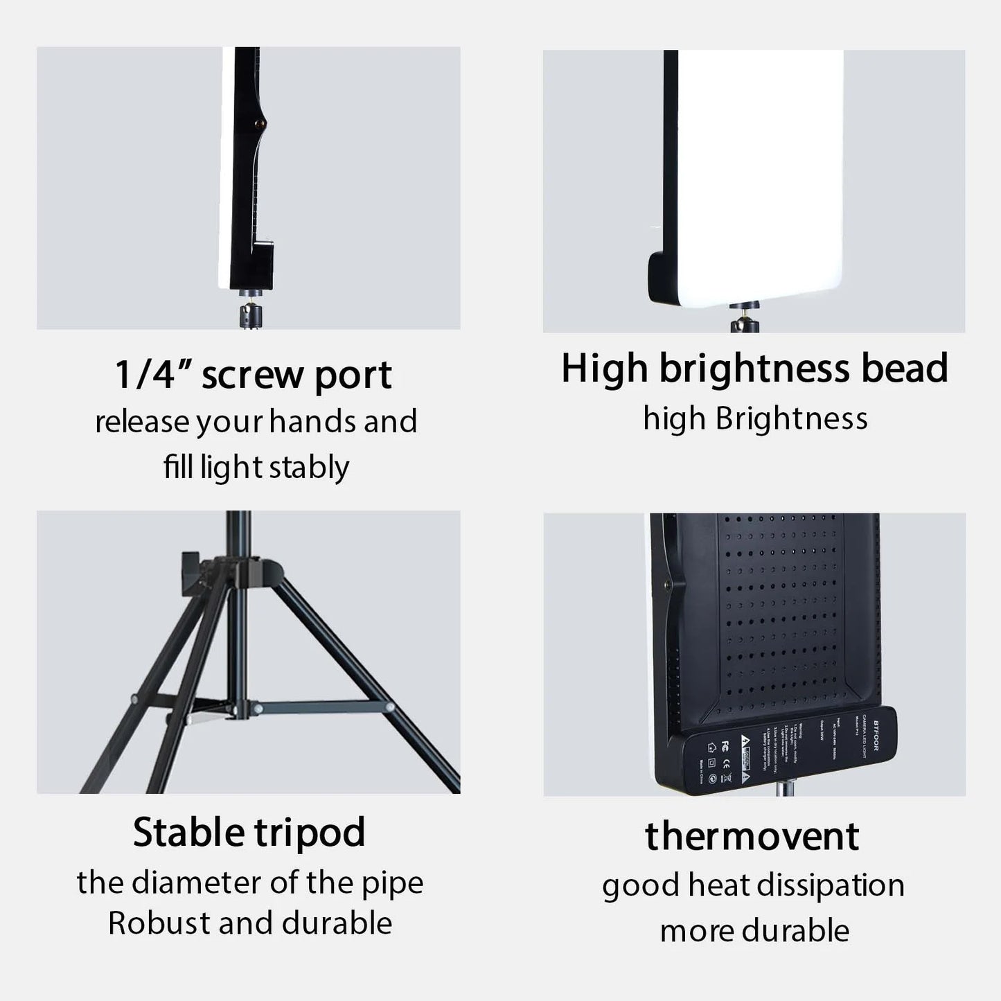 Lampe de remplissage LED bicolore avec tr¨¦pied, panneau lumineux vid¨¦o, ¨¦clairage de photographie, diffusion en direct, studio photo, 50W, 3000k-6500k
