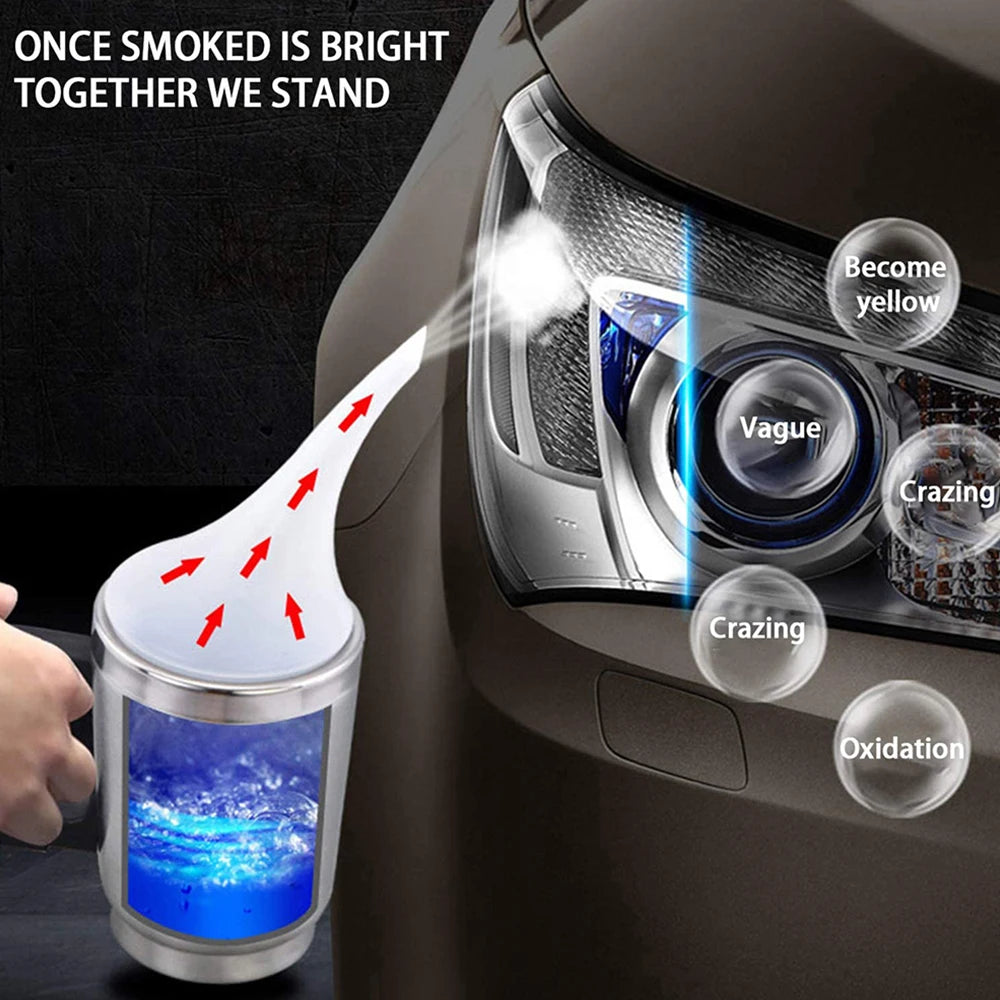 Lumi¨¨res de sauna de voiture, kit de polissage de r¨¦novation, lumi¨¨re de sauna, kit de polissage chimique, outil d'entretien automobile, polym¨¨re liquide de 350ml, ensemble d'outils de voiture