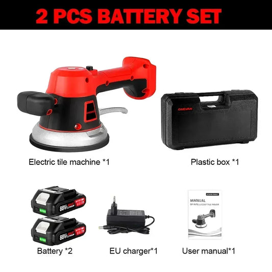 Machine ½Ç Carrelage de 200kg, Ventouse Vibrante ½Ç 6 Vitesses R¹Èglables, Outil ¹Èlectrique de D¹Ècapage pour Batterie Makita 18V