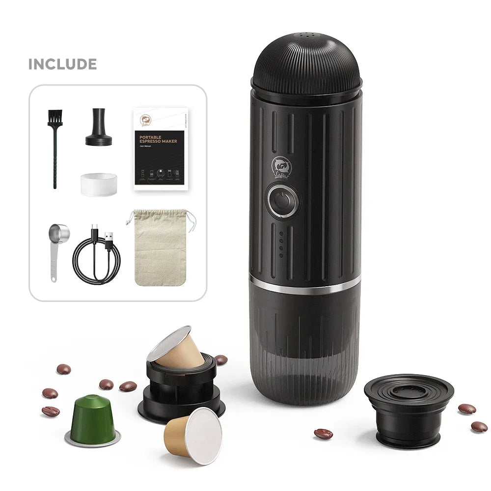 Machine ½Ç caf¹È expresso ¹Èlectrique portable sans fil, adapt¹Èe ½Ç la voiture et ½Ç la maison, cafetiõ¹re de camping, caf¹È en poudre, capsule Dolce