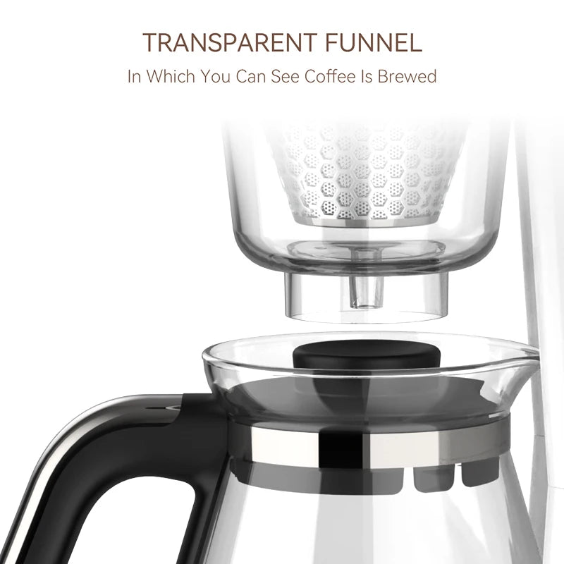 Machine ½Ç caf¹È goutte ½Ç goutte 3 en 1, cafetiõ¹re, th¹Èiõ¹re en verre, th¹Èiõ¹re chaude, 750ml, H12WH