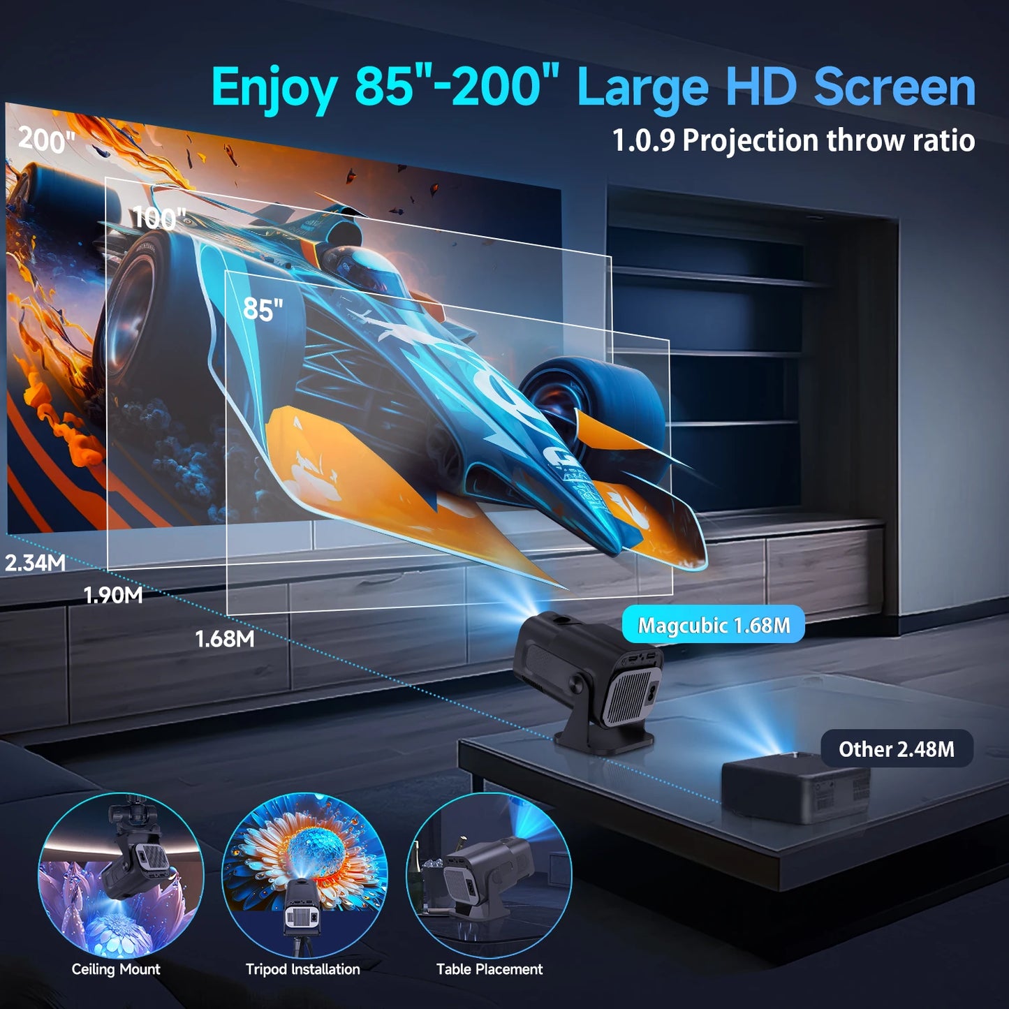 Mini budg¨¦taire HY320, 720P, Android 11, 4K, 300ANSI, Wifi6, BTpig, portable, rotatif ¨¤ 180 ¡ã, cin¨¦ma ext¨¦rieur, diversifi¨¦, natif