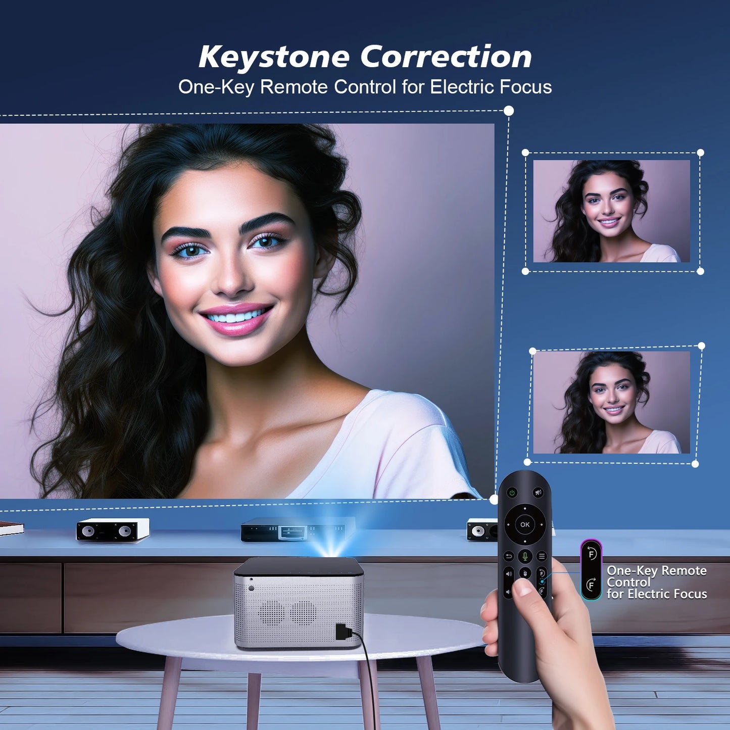 Projecteur , Android 11, 4K, 1080P, Wi-Fi 6, commande vocale, Allwinner H713, mise au point ¨¦lectronique BTpig, Home Prodefait ou HY350 Pro