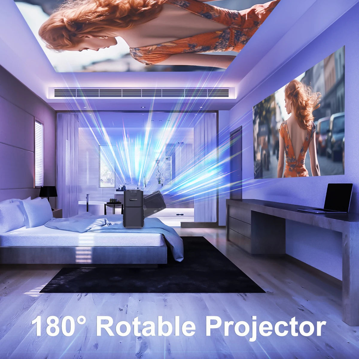 Projecteur portable Android 11, 4K, natif 1080P, 390ANSI, HY320, touristes, Wifi6, BTpig, cin¨¦ma 1920*1080P, prostate ou am¨¦lior¨¦ HY300