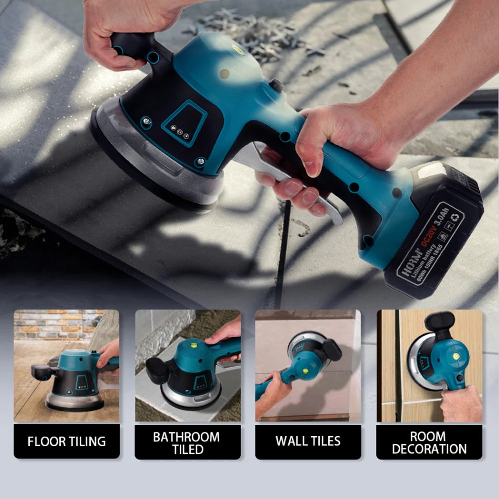 Machine de Carrelage ¨¤ 6 Vitesses, Sans Fil, Vibrateur, R¨¦glage existent, Absorbe les Carreaux, Outil ¨¦lectrique, Batterie 18V, 20V