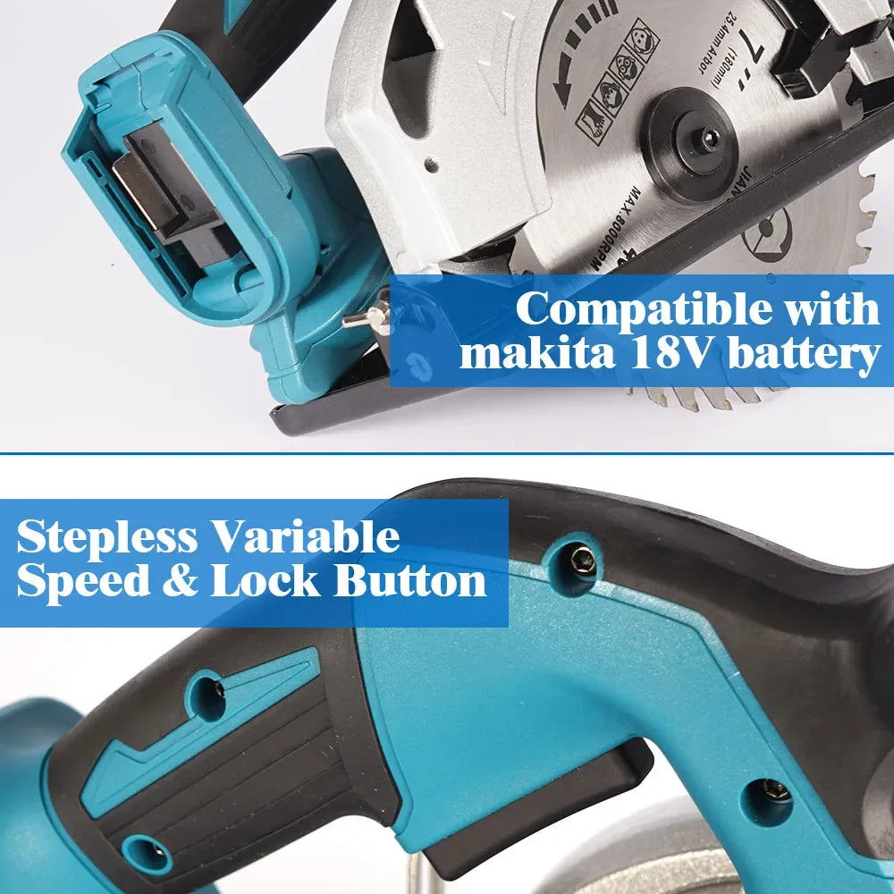Makita-Mini scie circulaire ¹Èlectrique sans fil, 5 pouces, 125mm, 0-45 ¡«, r¹Èglable, outil de jardinage ¹Èlectrique pour batterie 18V