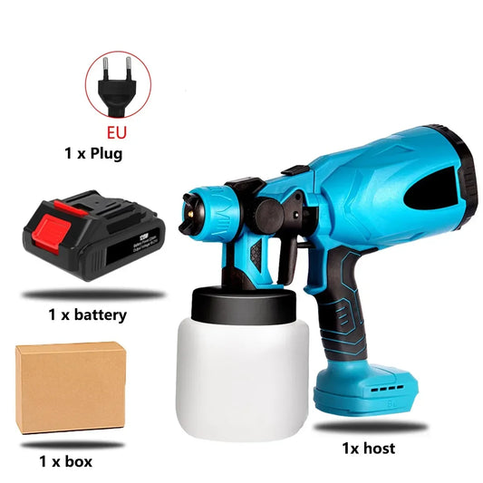 Pistolet ¨¤ peinture ¨¦lectrique sans fil, pulv¨¦risateur de peinture, a¨¦rographe de rev¨ºtement en acier pour meubles automobiles, pulv¨¦risateur de peinture facile, batterie 18V, 800ml