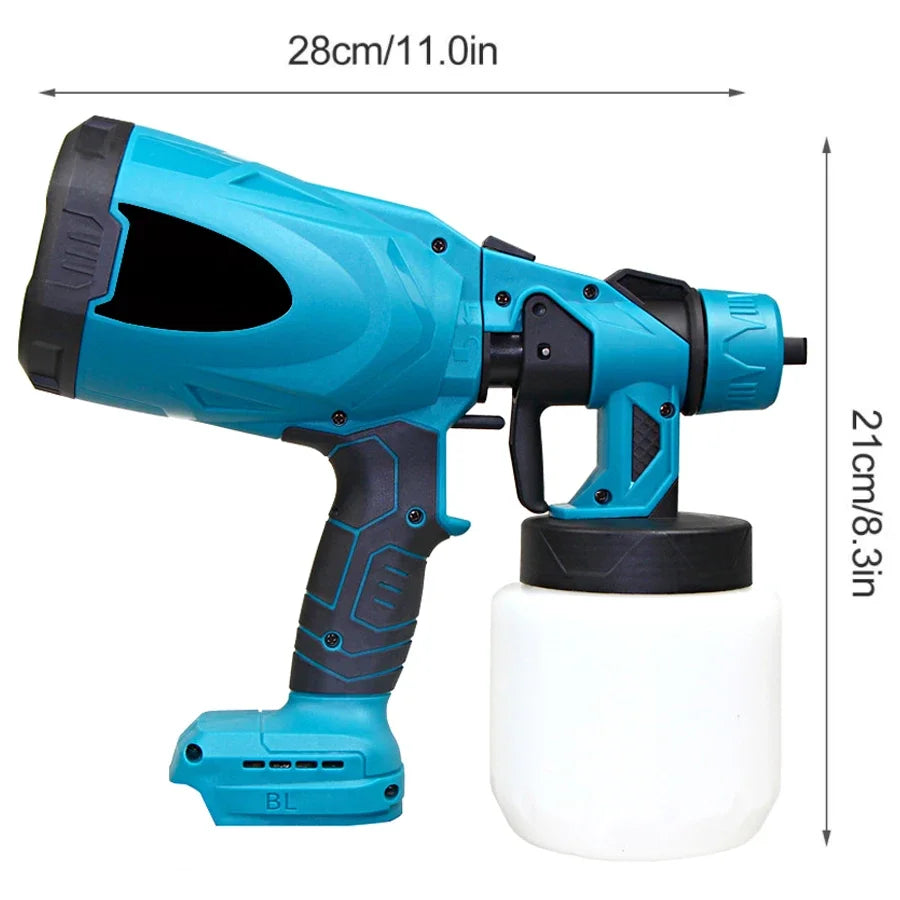 Pistolet ¨¤ peinture ¨¦lectrique sans fil, pulv¨¦risateur de peinture, a¨¦rographe de rev¨ºtement en acier pour meubles automobiles, pulv¨¦risateur de peinture facile, batterie 18V, 800ml