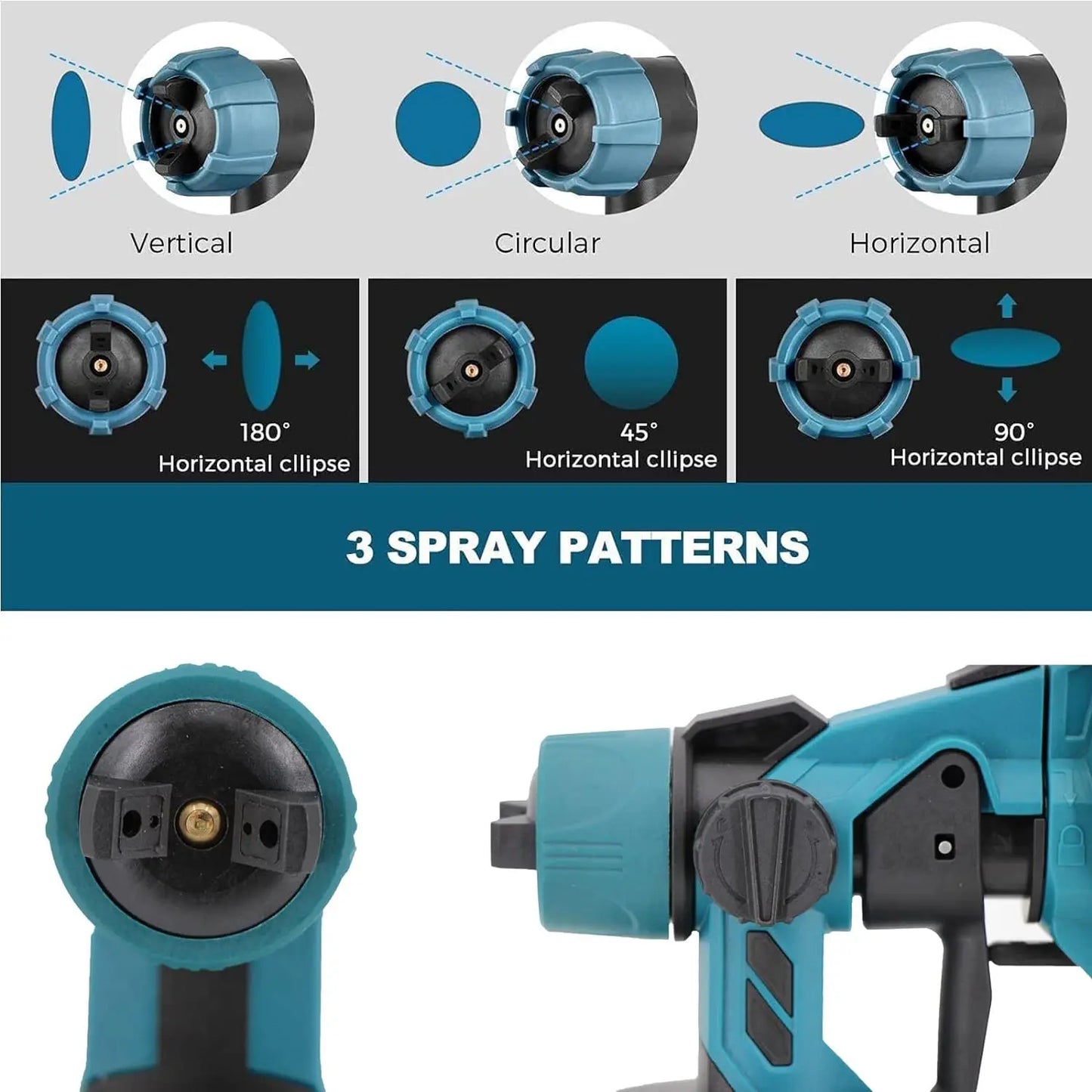 Pistolet pulv¨¦risateur ¨¦lectrique sans fil, pulv¨¦risateur de peinture domestique portable, a¨¦rographe de rev¨ºtement en acier pour meubles automobiles, batterie 18V, 1000ml