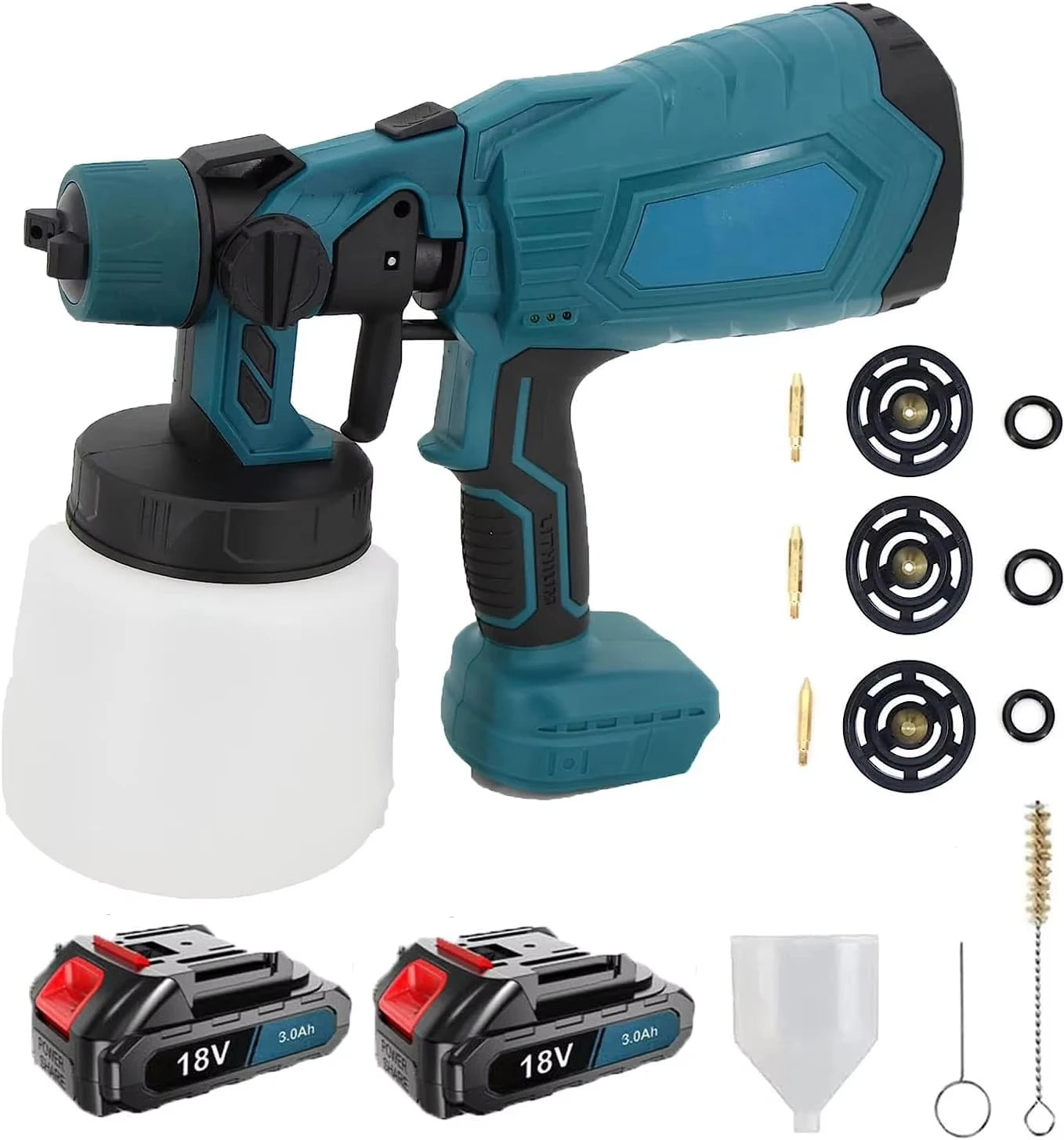 Pistolet pulv¨¦risateur ¨¦lectrique sans fil, pulv¨¦risateur de peinture domestique portable, a¨¦rographe de rev¨ºtement en acier pour meubles automobiles, batterie 18V, 1000ml