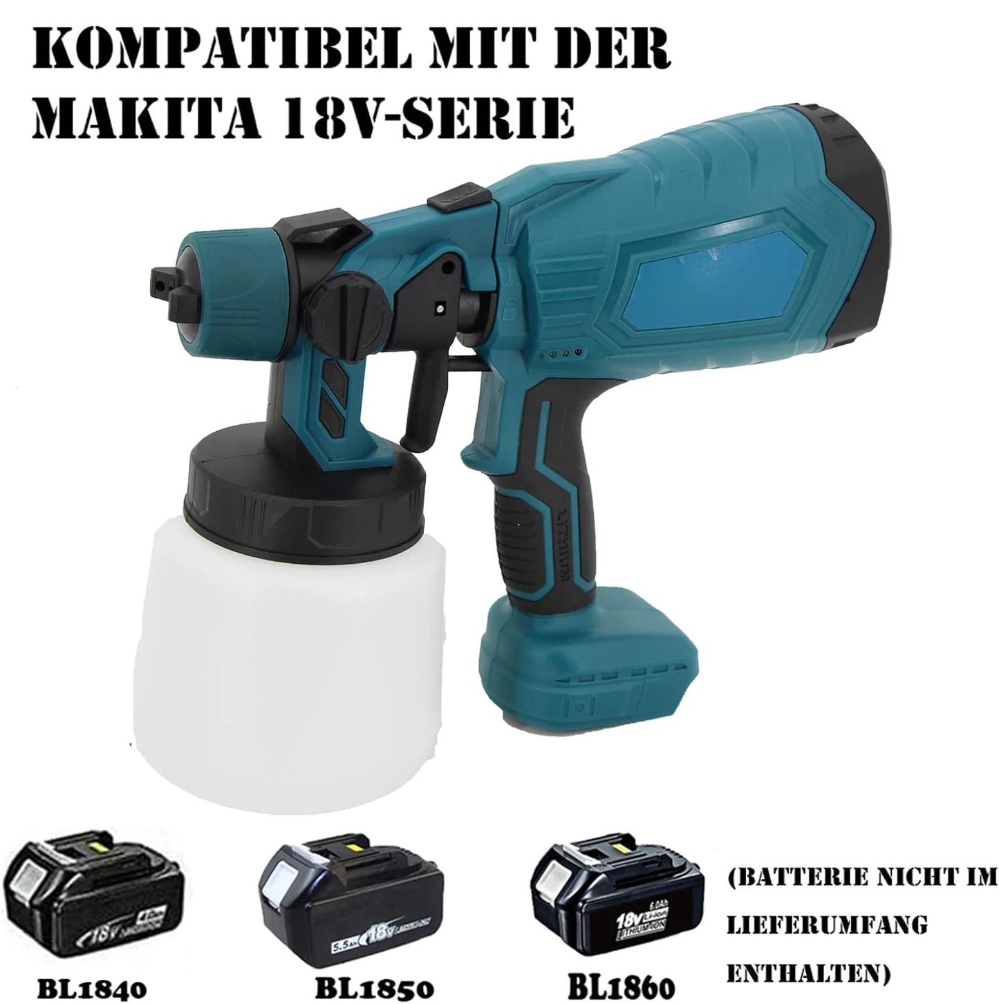 Pistolet pulv¨¦risateur ¨¦lectrique sans fil, pulv¨¦risateur de peinture domestique portable, a¨¦rographe de rev¨ºtement en acier pour meubles automobiles, batterie 18V, 1000ml