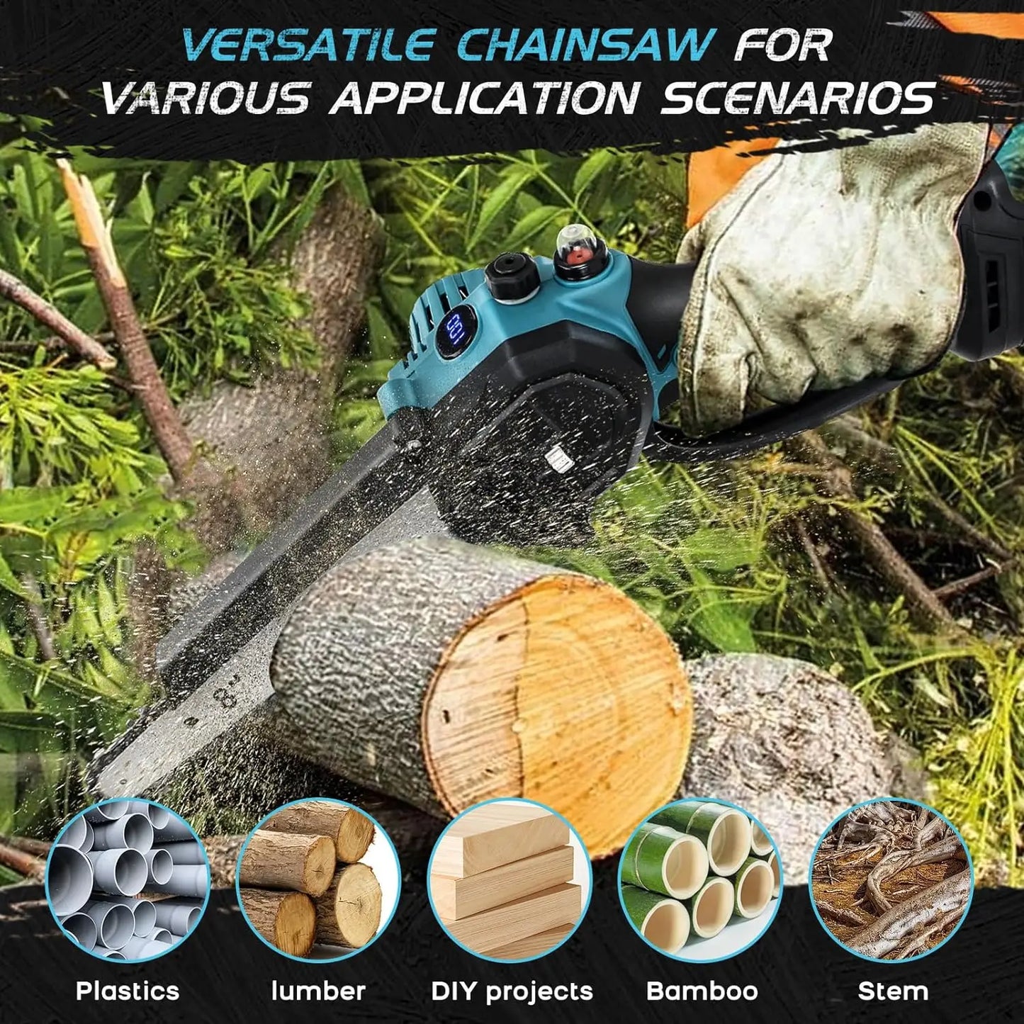 Makita-Scie ½Ç cha?ne ¹Èlectrique sans fil sans balais, scie JOSaw, travail de calcul, d¹Èterminer l'¹Èlagage, outils ¹Èlectriques de jardin, batterie 18V, 8"