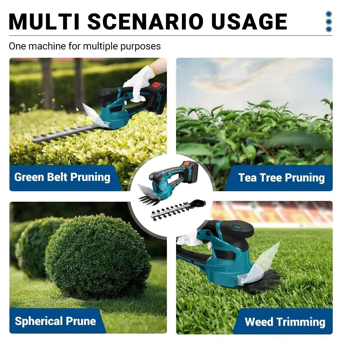 Taille-haie ¹Èlectrique 2 en 1, tondeuse ½Ç gazon 2500 ¹Èventuelles M, ciseaux de jardin, outil ¹Èlectrique pour batterie 18V
