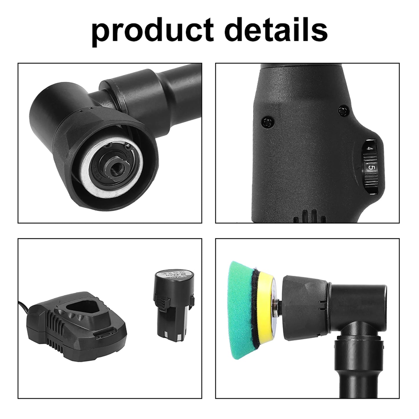 Mini Polisseuse ¹Èlectrique Portable pour Voiture, Kit de Machine ½Ç Polir et ½Ç Cirer, Rechargeable