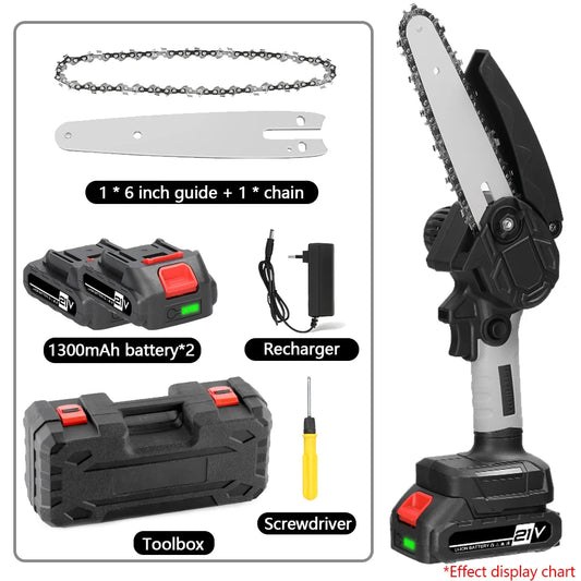 Mini Scie ½Ç Cha?ne ¹Èlectrique Portable de 6 Pouces, 21V, Outil de user inage¨ÛGrey-1300mAh