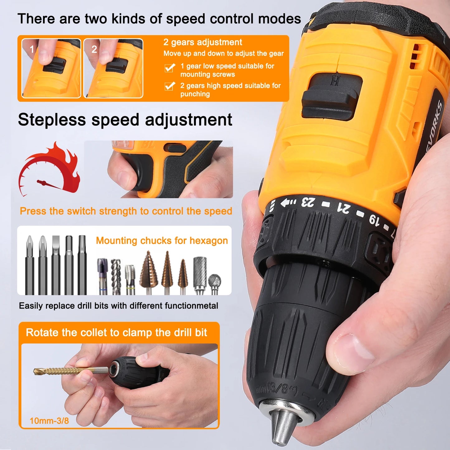 Mini perceuse ¹Èlectrique domestique, moteur sans balais, tournevis ¹Èlectrique, batterie aste Eddie Ion, outils ¹Èlectriques domestiques, 16.8V
