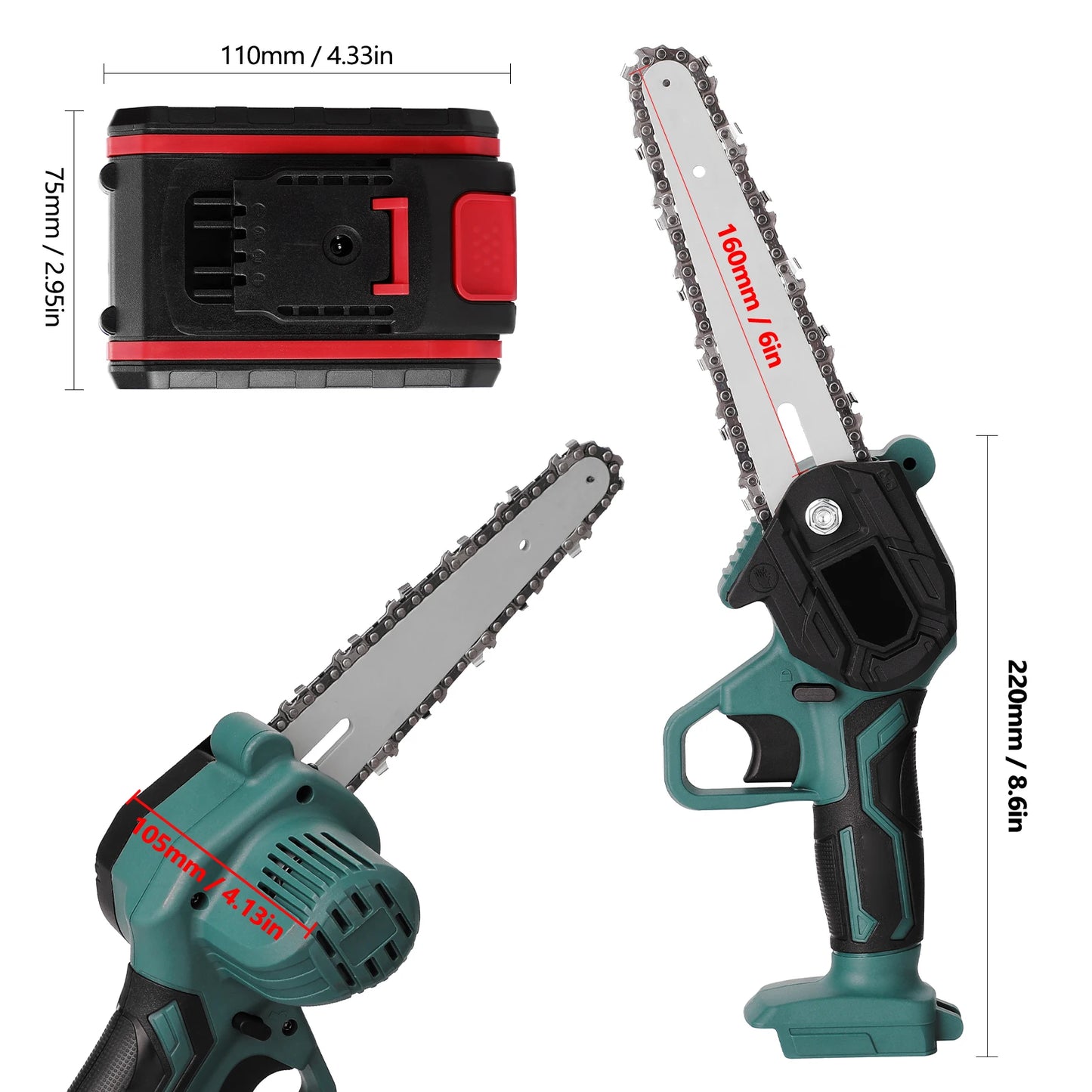 Mini scie ½Ç ¹Èlaguer ¹Èlectrique portable avec batterie aste, petite tron?onneuse ½Ç fendre le bois, outil de travail de calcul ½Ç une main pour le jardin, 21V