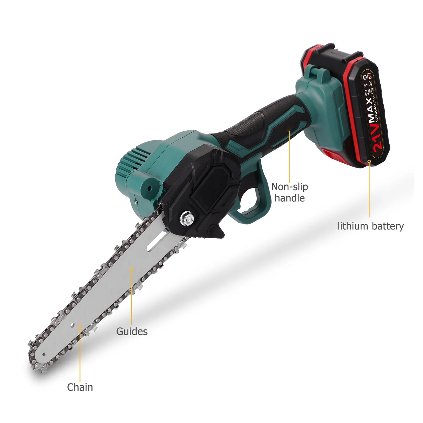 Mini scie ½Ç ¹Èlaguer ¹Èlectrique portable avec batterie aste, petite tron?onneuse ½Ç fendre le bois, outil de travail de calcul ½Ç une main pour le jardin, 21V