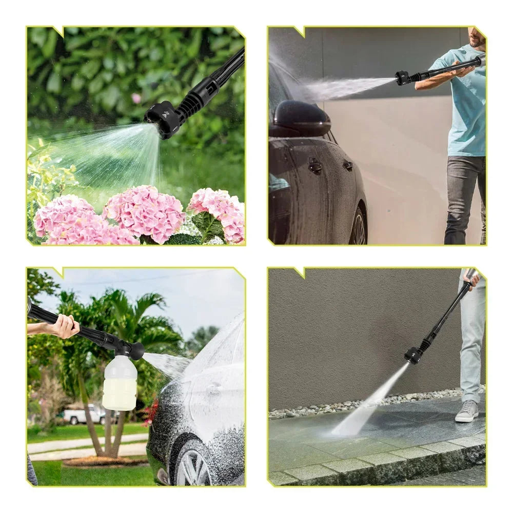Nettoyeur haute pression ¨¦lectrique sans balais, nettoyeur sans fil, outil d'irrigation de jardin, livres de voiture, 3 vitesses, batterie Makita 18V, 200 bars