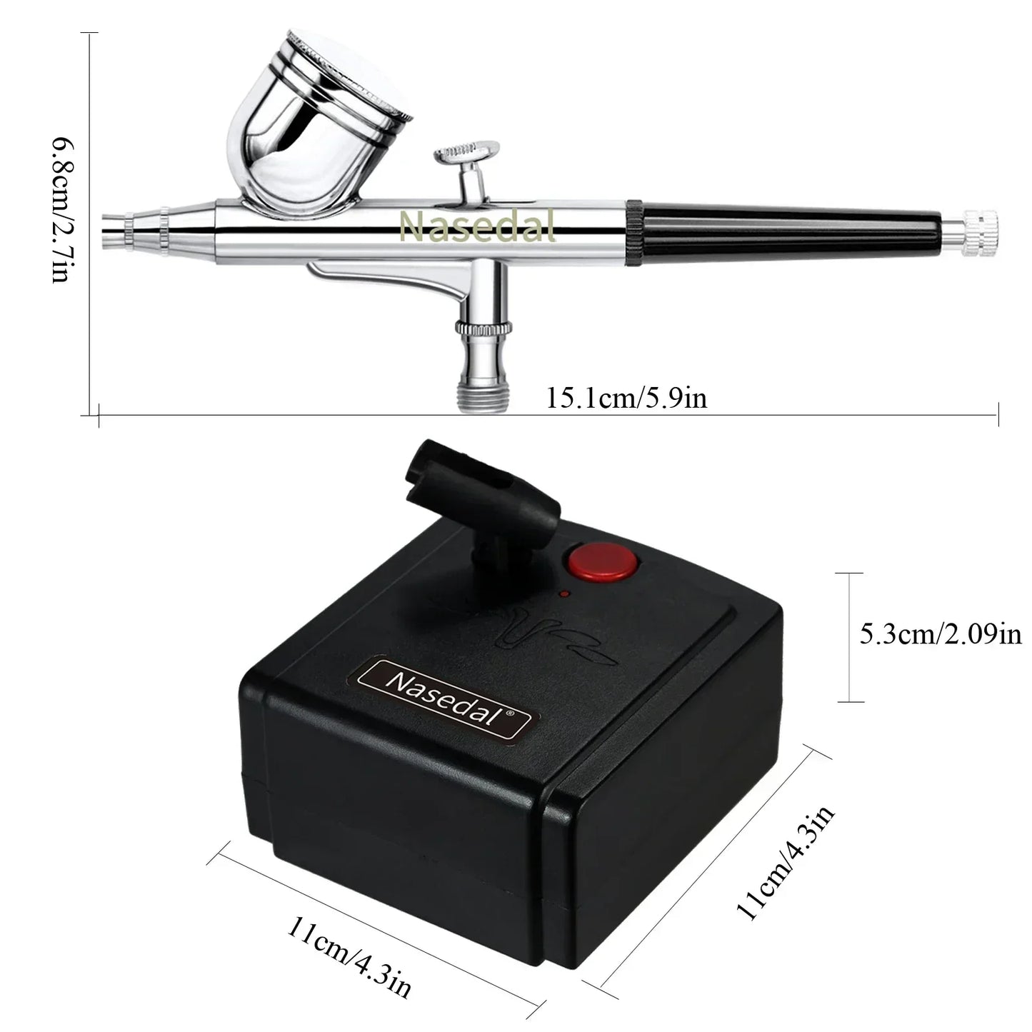 Kit de compresseur d'a¨¦rographe ¨¤ double Action NT-19 mm, pistolet de pulv¨¦risation d'a¨¦rographe pour Nail a¨¦rographe mod¨¨le gateau voiture chaussures peinture de poisson 0.3
